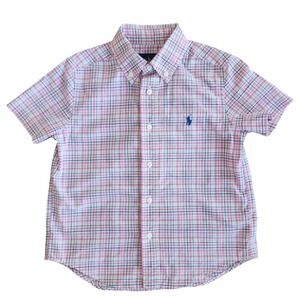Ralph Lauren Kids 4T Plaid Short Sleeve Button Down Shirt 100% Cotton Polo